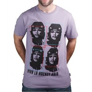 GONGSHOW Hockey Apparel Viva La Hockey Hair Men’s Purple Graphic Tee Size XL